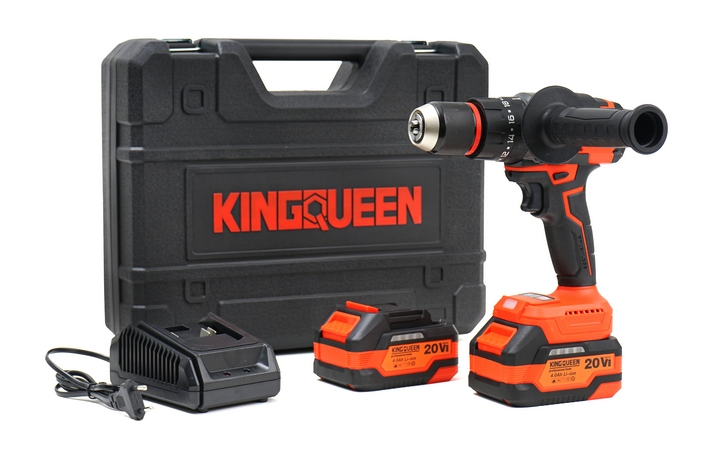 Шуруповерт KINGQUEEN 20В, 100 N/m, бесщеточный, ударный, патрон 13мм, KQ-8013C