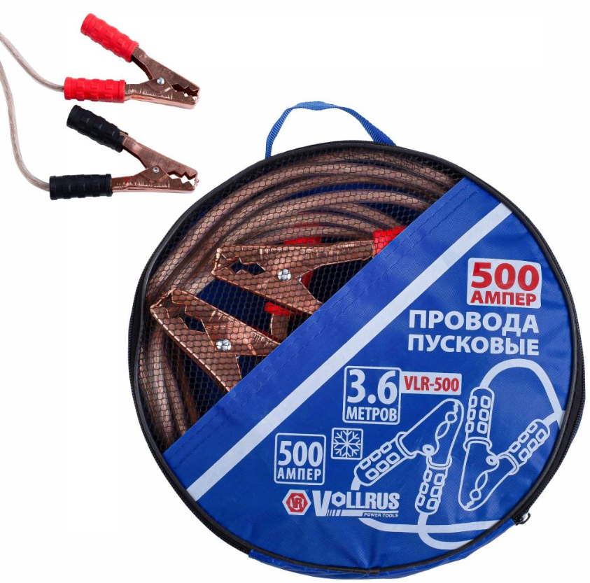 Провода пусковые (прикуриватель) VollRUS в сумке 500А 3,6м
