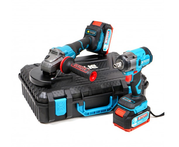 Набор BIYOTI 2 предмета АКБ (Гайковерт и Болгарка) — изображение 4