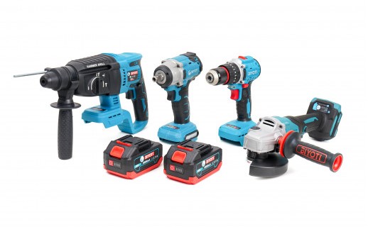 Набор BIYOTI 4 предмета АКБ (Болгарка, Шуруповерт,Перфоратор, Гайковерт)