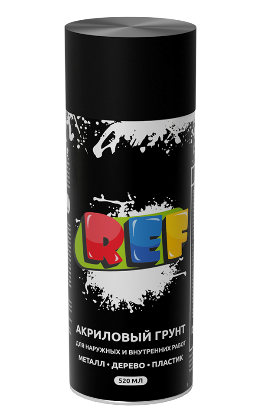 REF Аэрозольный грунт черный (520мл)