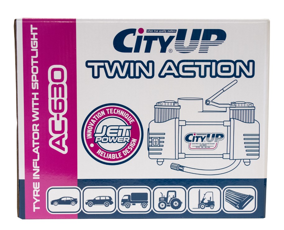 Компрессор двухпоршневой CityUP AC-630 TWIN ACTION с фанарём — изображение 3