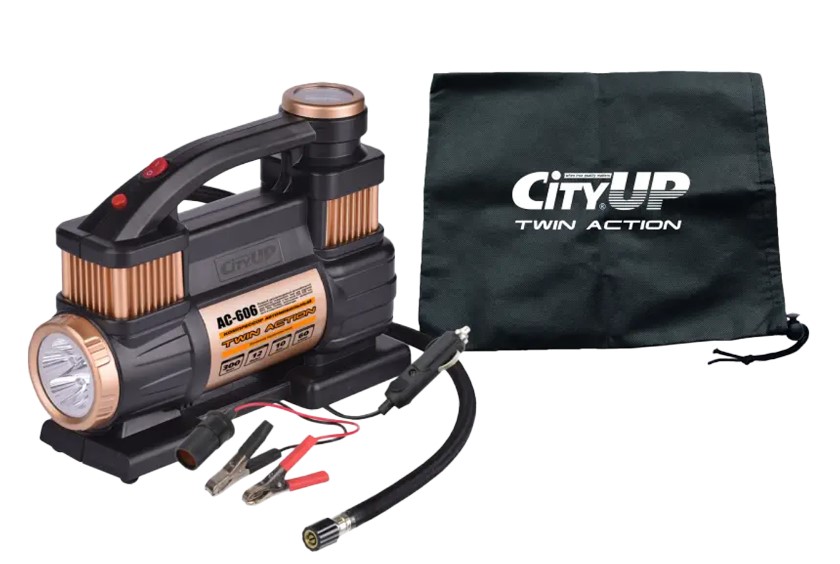 Компрессор двухпоршневой CityUP AC-606 Twin Action с фанарём