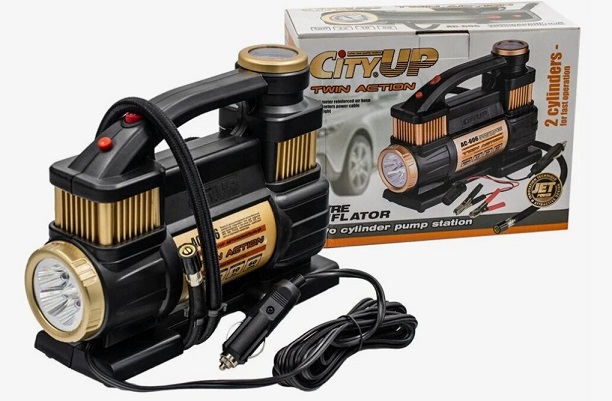 Компрессор двухпоршневой CityUP AC-606 Twin Action с фанарём — изображение 3