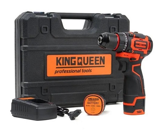 Шуруповерт KINGQUEEN 16.8В, бесщеточный, патрон 10мм, KQ-8168