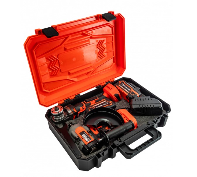 Набор KINGQUEEN 2 пред, 2 АКБ 21В, (УШМ 125мм, Гайковерт ) — изображение 4