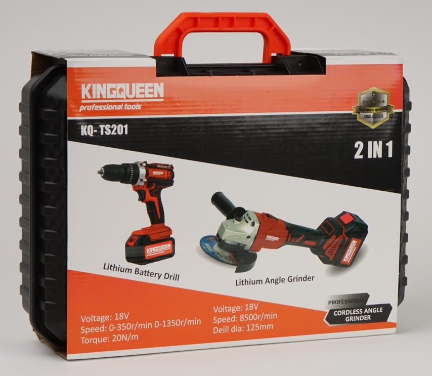 Набор KINGQUEEN 2 предмета АКБ (Шуруповерт и Болгарка) KQ-TS201 — изображение 3