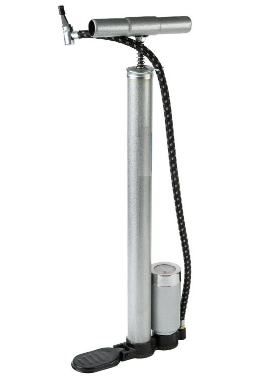 Насос ручной хромированный с манометром
